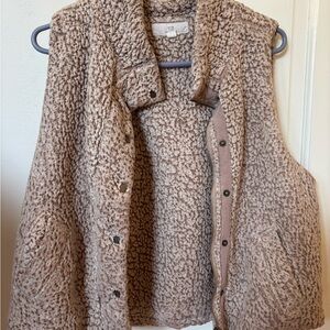 Cozy Tan Sherpa Vest